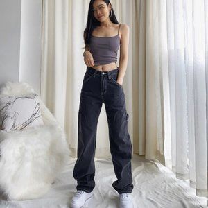 Women Jeans Baggy Smoky Gray Blu e